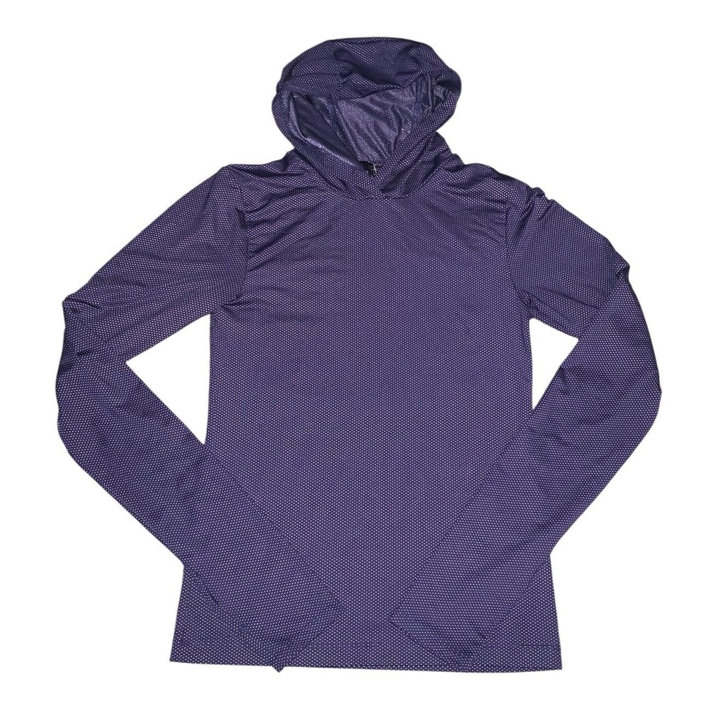 Laird Apparel Hoodie Womens Small Purple Dot Mesh Performance Active UPF 50